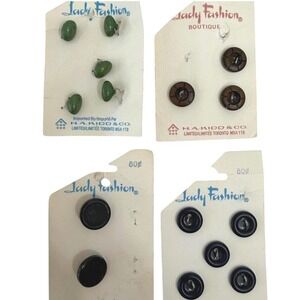 Lady Fashion Vintage Buttons Deadstock Retro Sewing Supply Mid Century Mix Lot